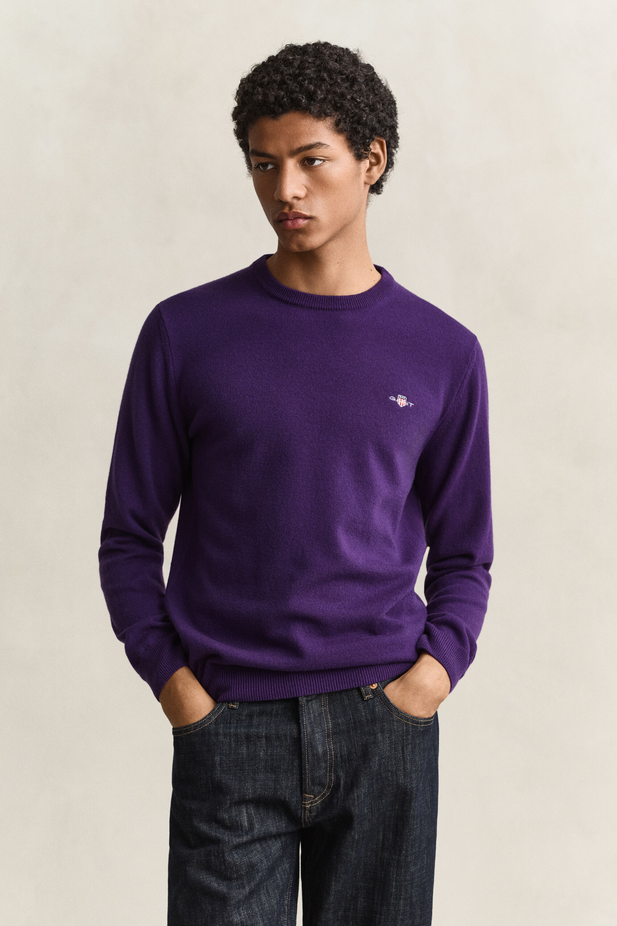 Pull col rond en laine d’agneau