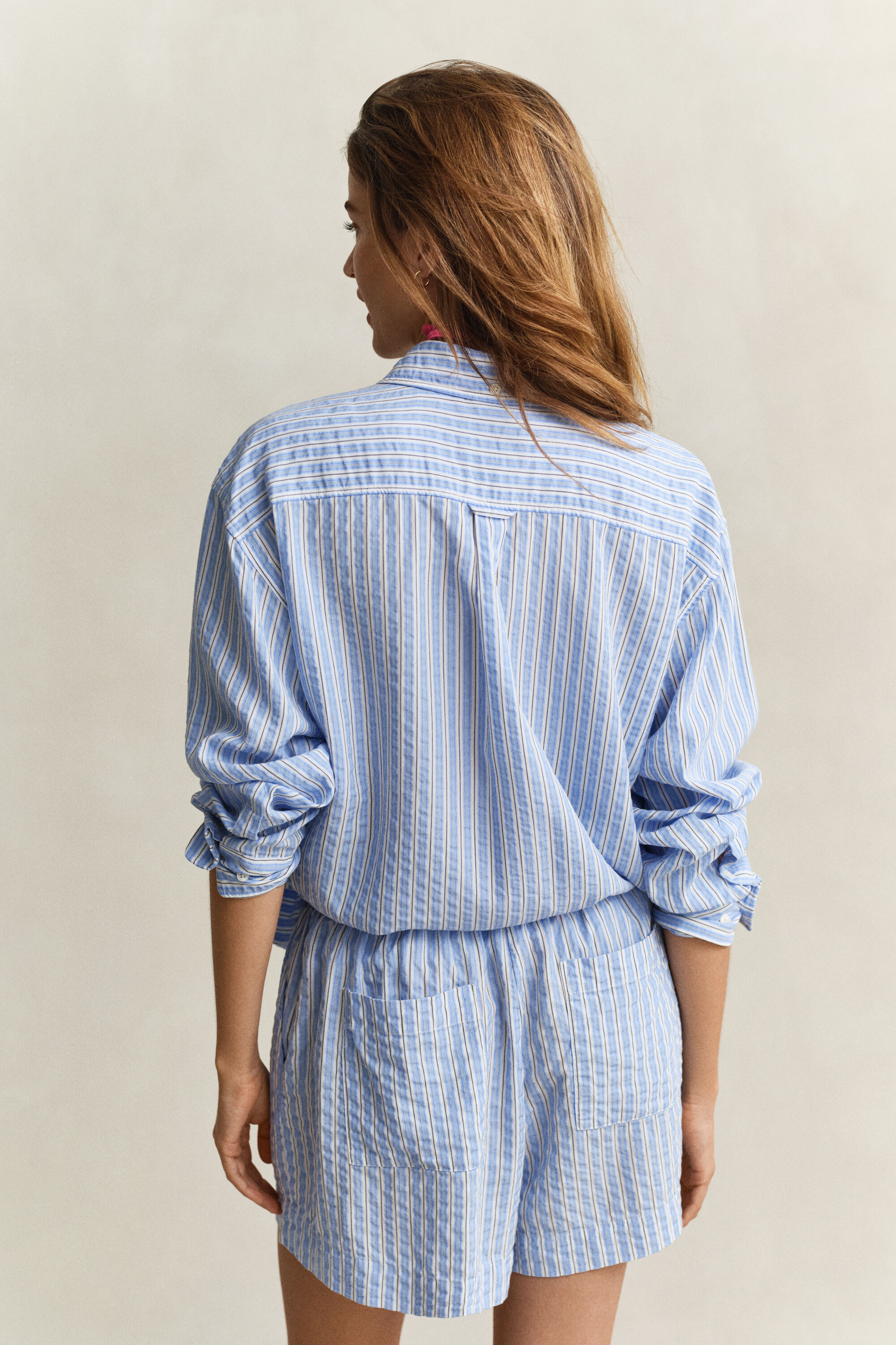 Chemise en seersucker à rayures