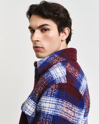 Surchemise à carreaux en laine mélangée