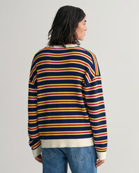 Pull ras du cou à rayures multicolores