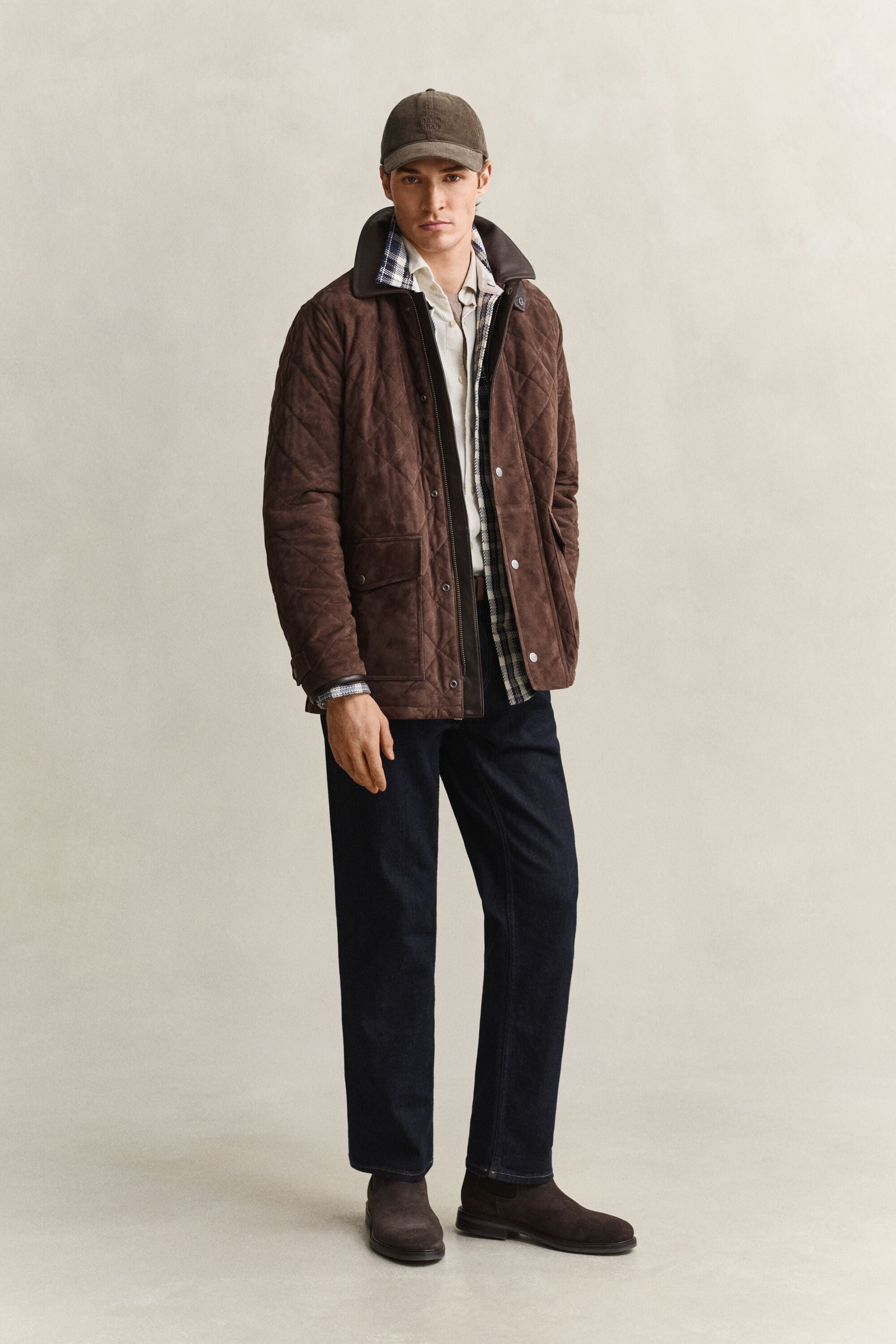Veste en daim matelassée