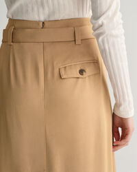 Jupe chino portefeuille avec empi&egrave;cement pliss&eacute;