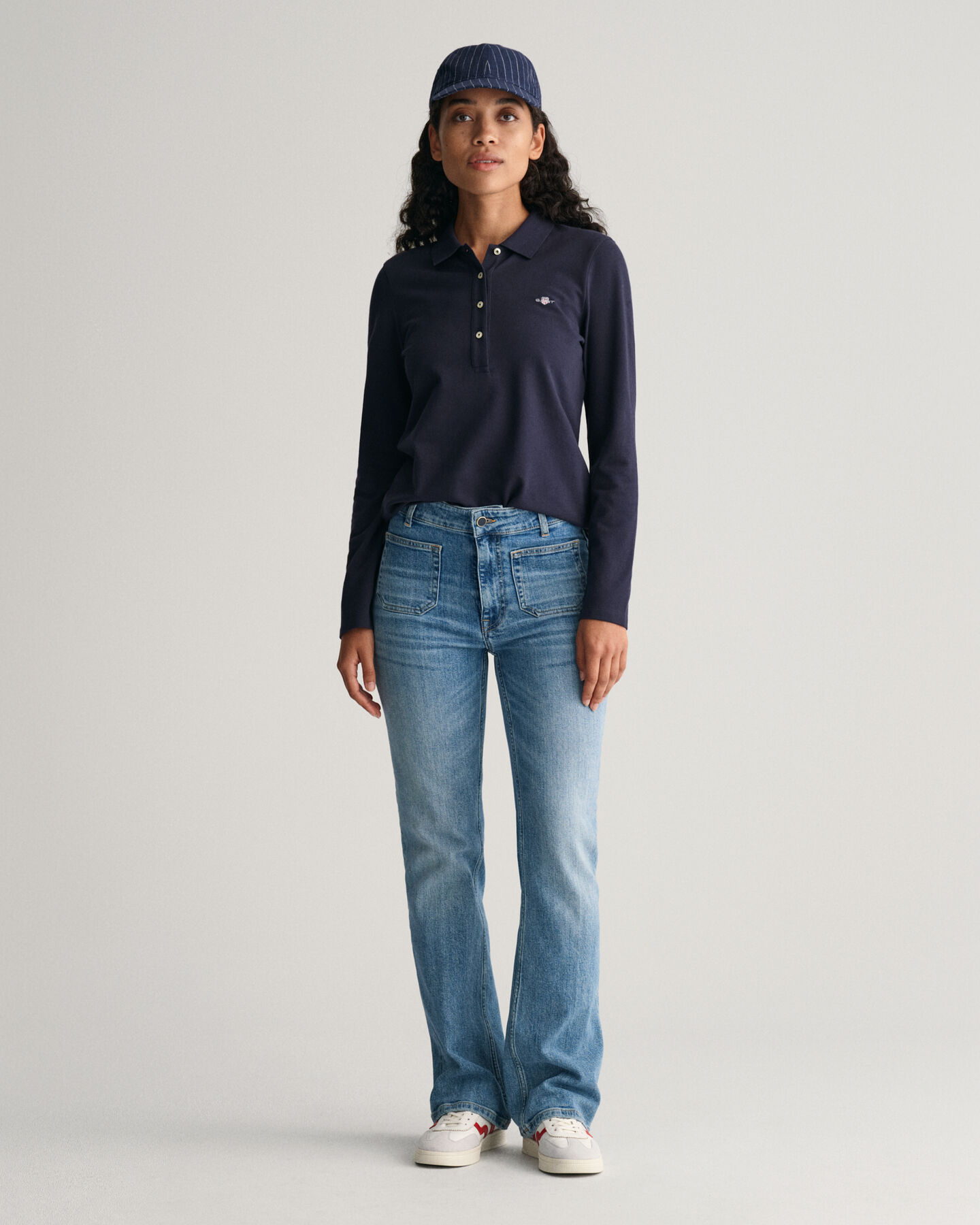 Polo en coton piqué à manches longues Shield