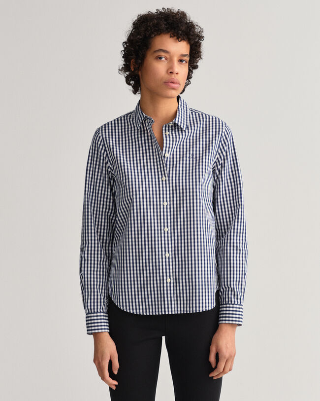 Chemise regular fit en popeline de coton vichy