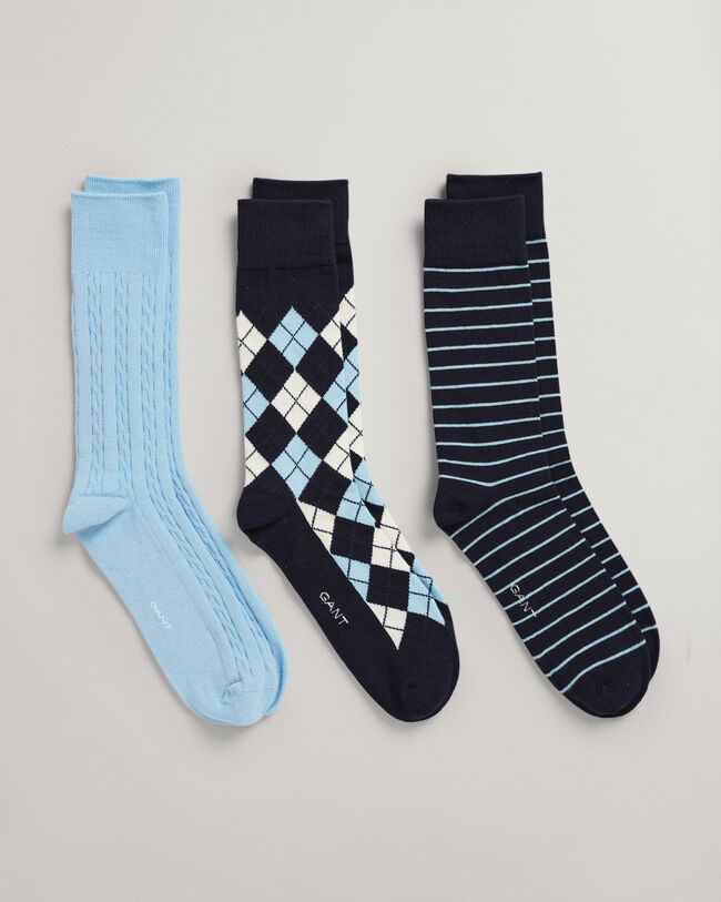 Lot de 3&nbsp;paires de chaussettes Argyle