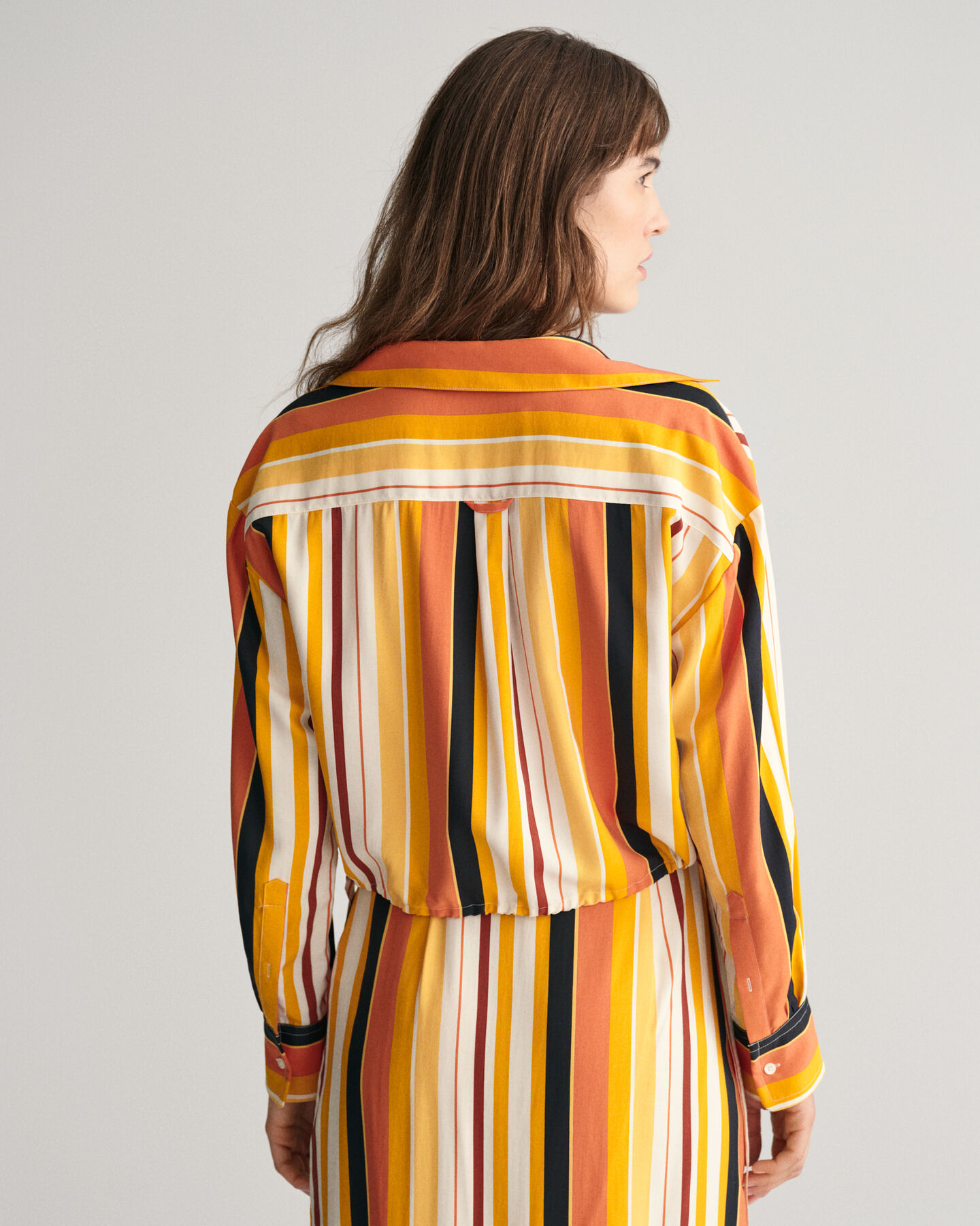 Chemise relaxed fit ray&eacute;e avec liens &agrave; nouer