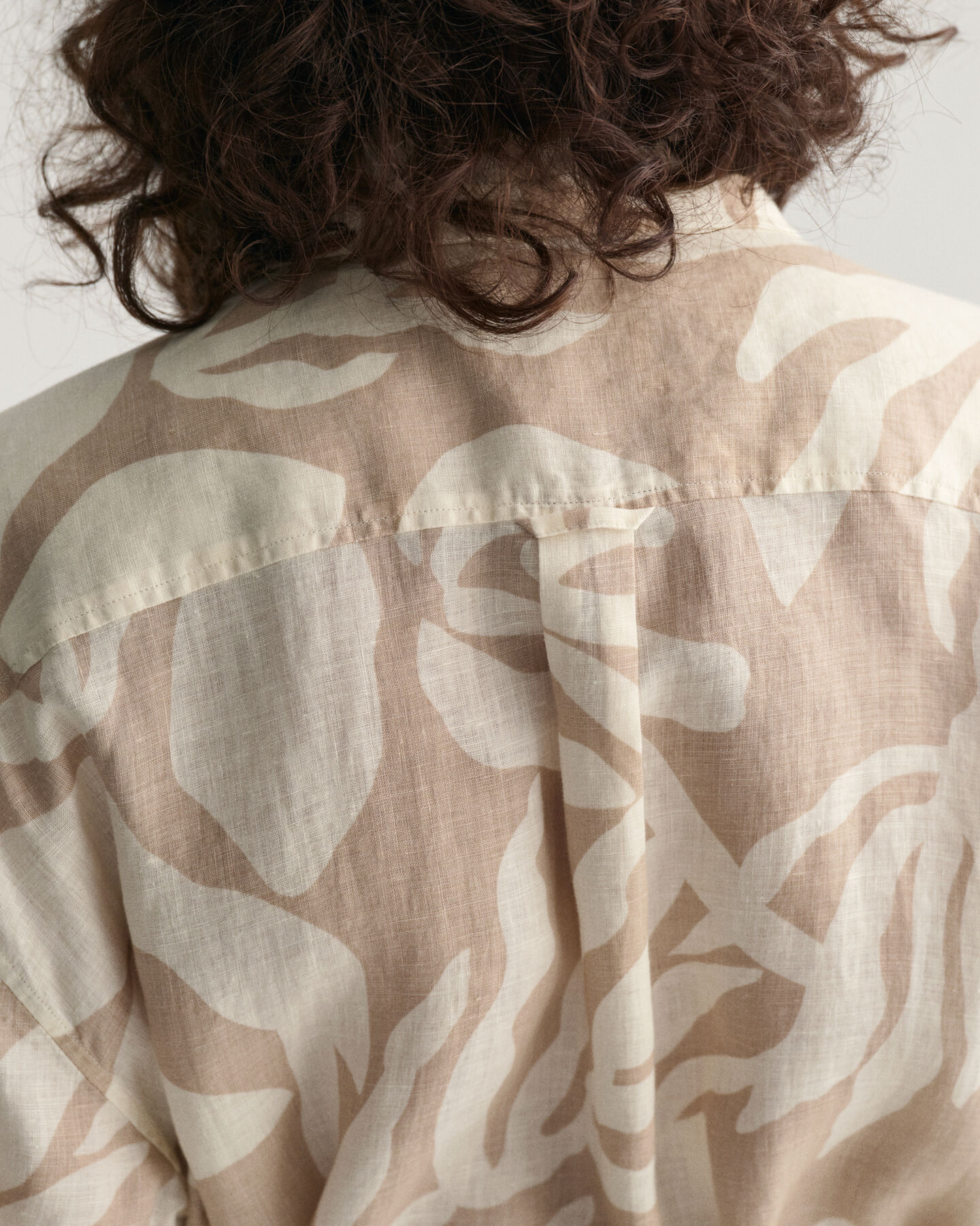 Robe-chemise en lin Palm Print