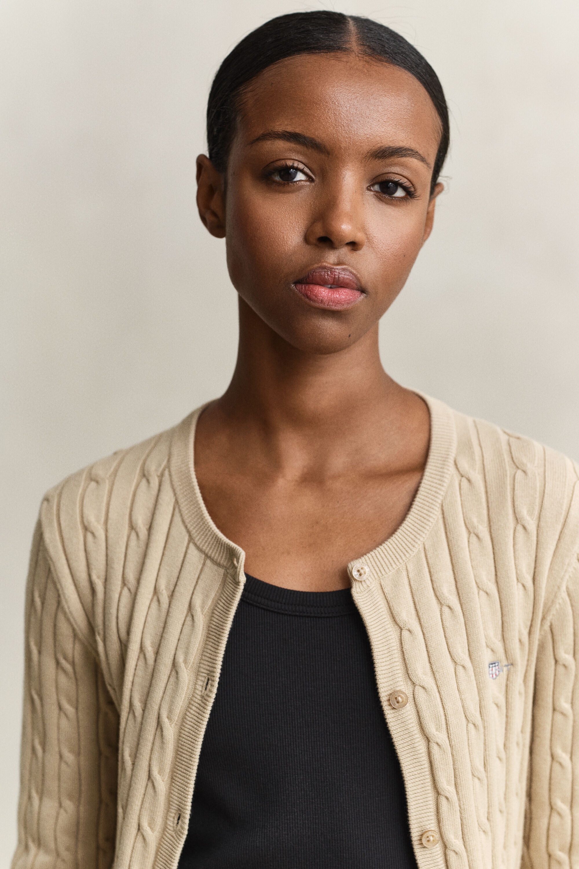 Cardigan en maille torsadée