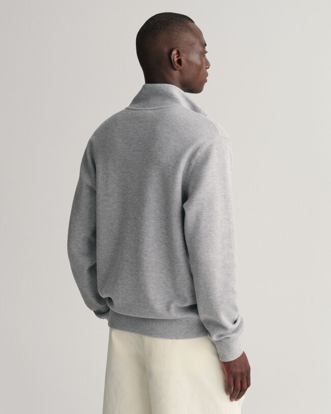 Pull &agrave; demi-zip Waffle Texture