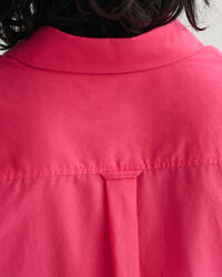 Chemise relaxed fit en coton et soie &agrave; manches courtes