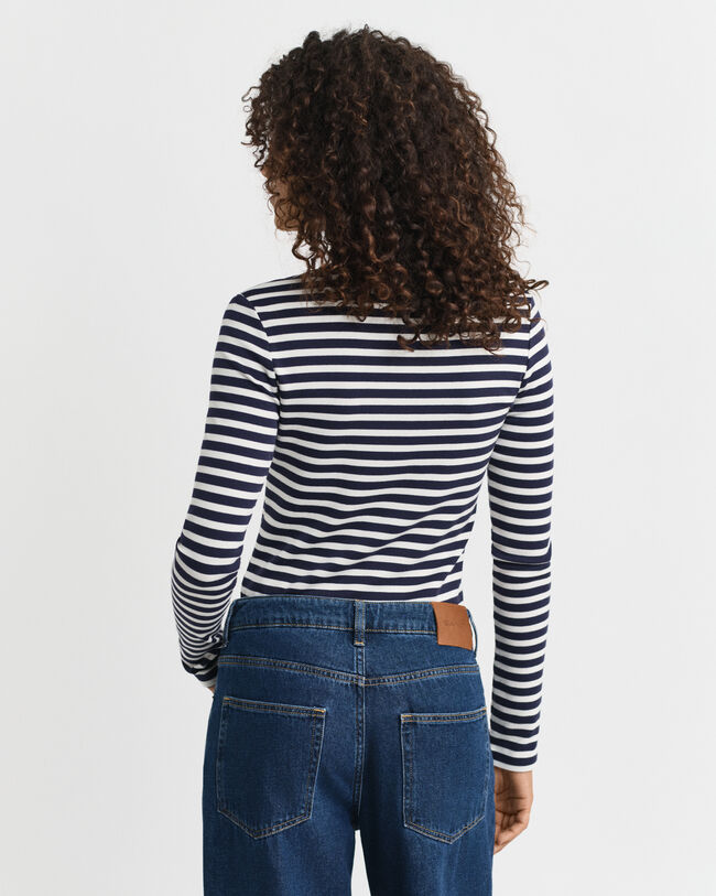 T-shirt à manches longues avec rayures et bords-côtes