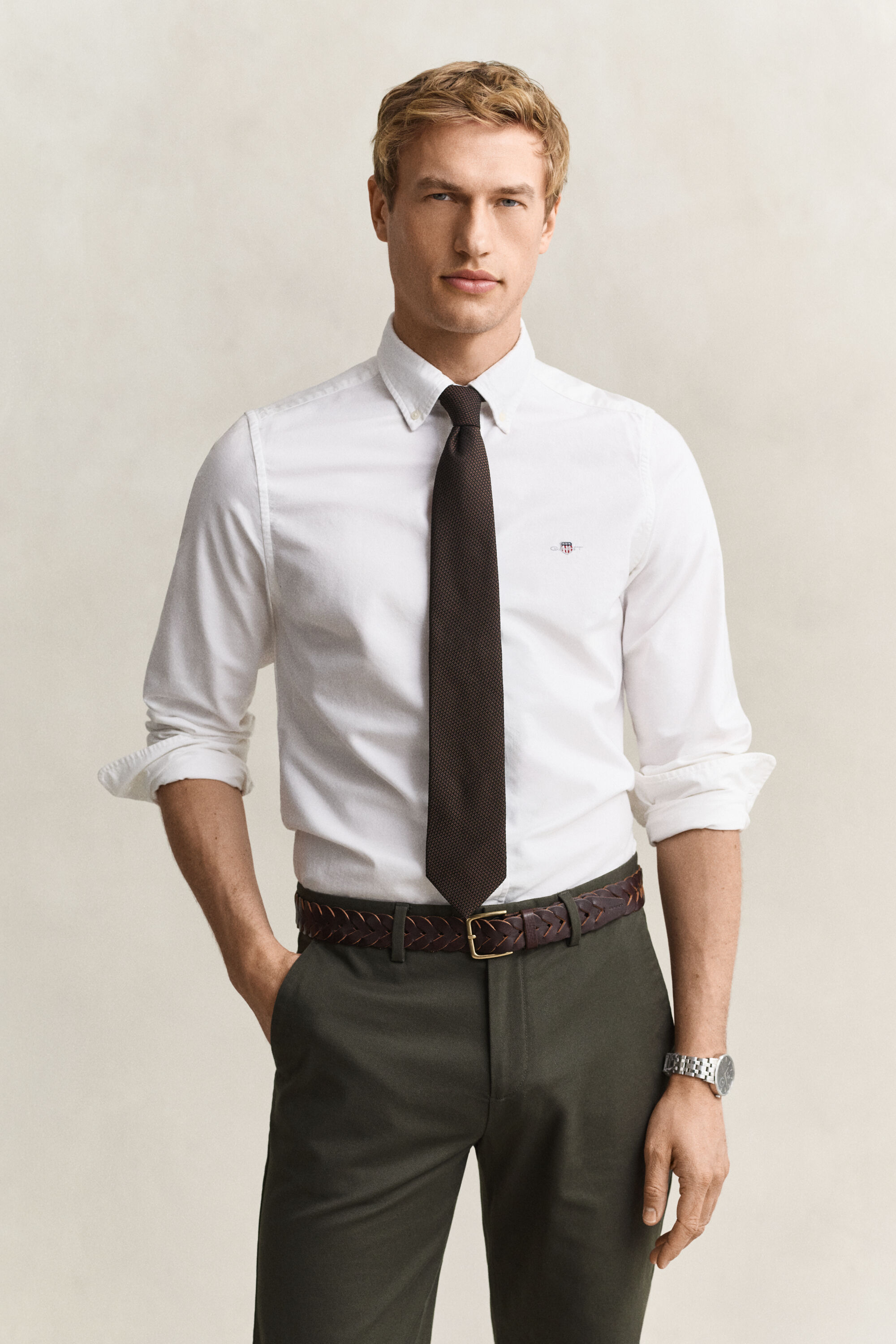 Chemise coupe slim en coton Oxford classique