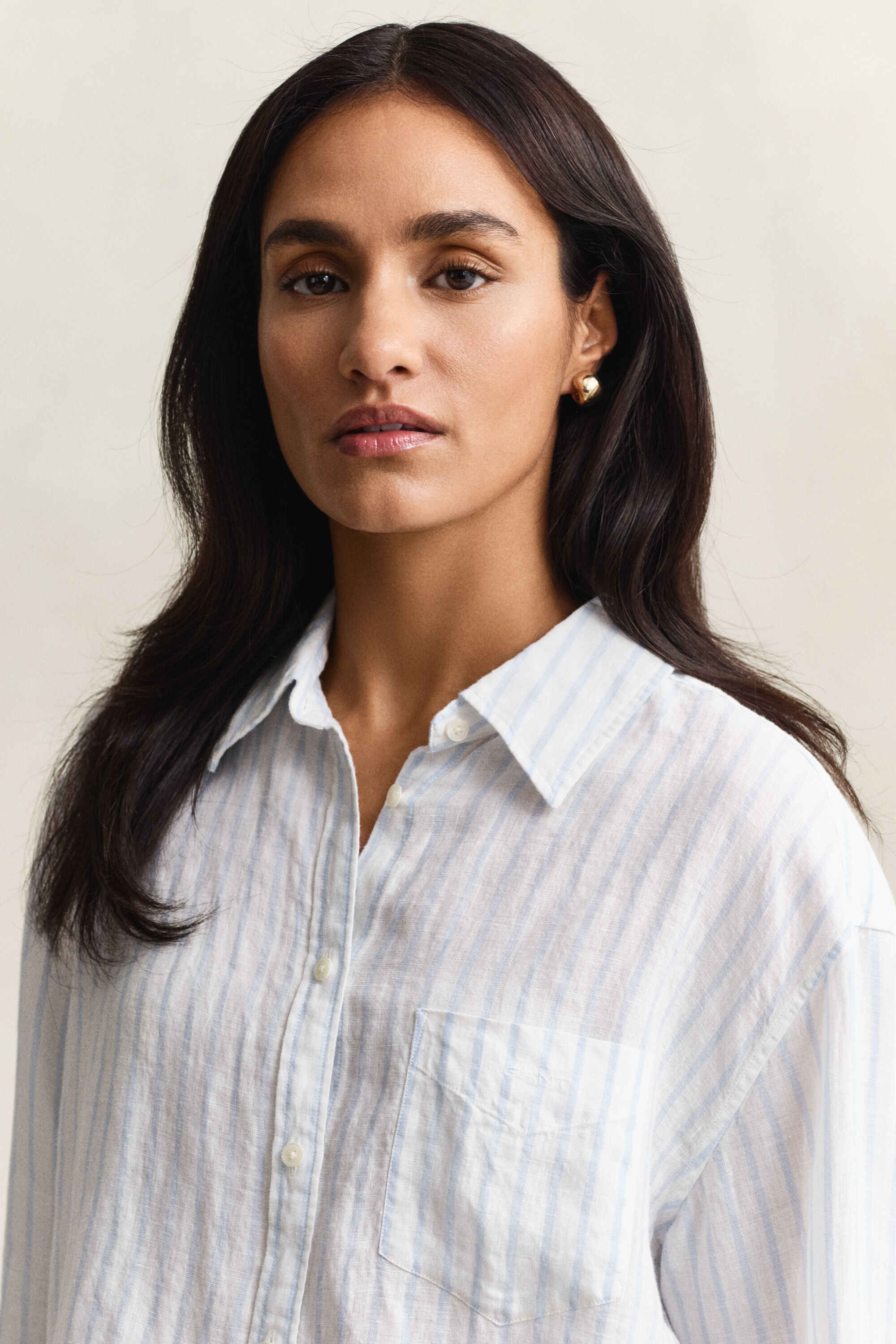 Chemise relaxed fit en lin à rayures