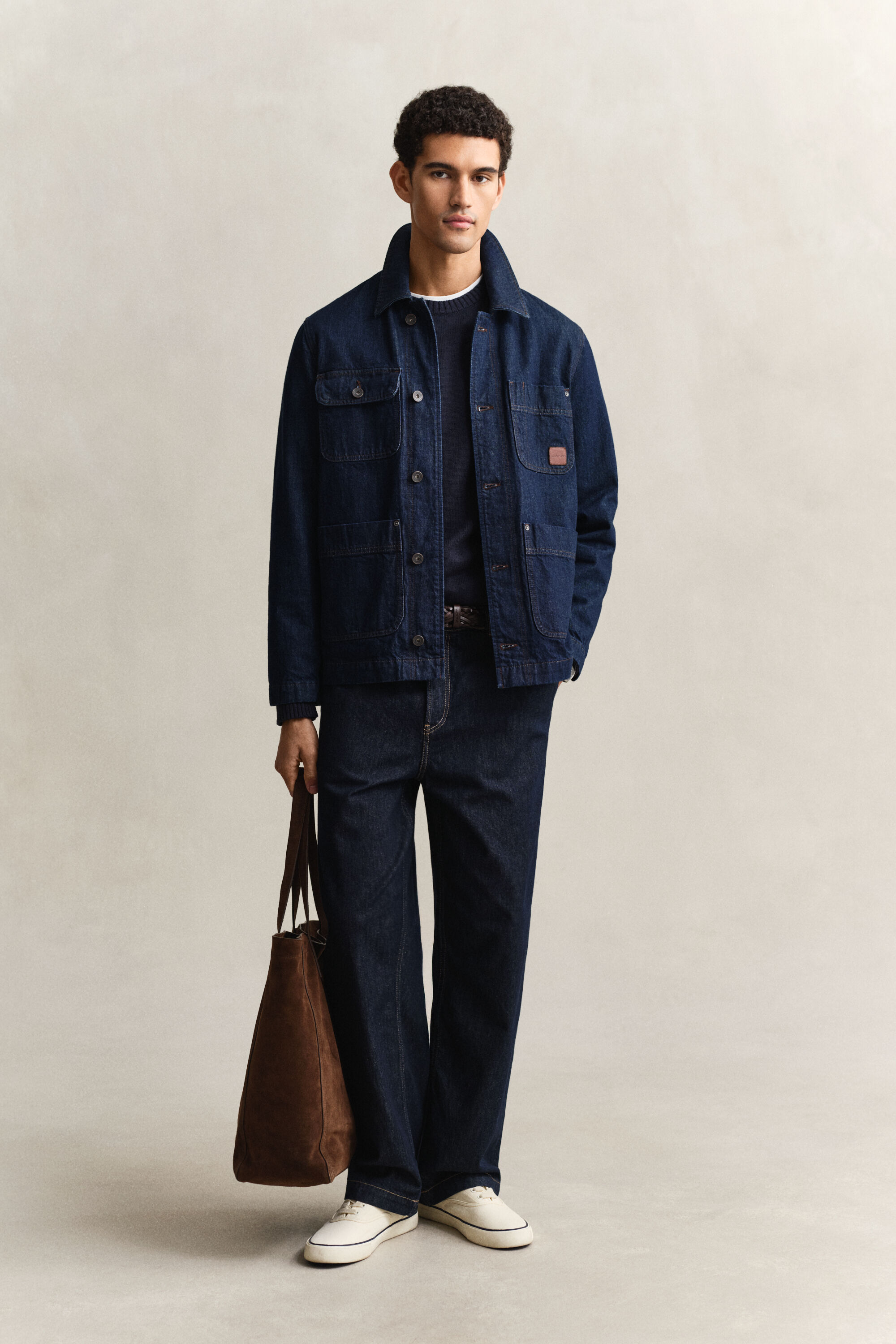 Pull col rond en coton mélangé