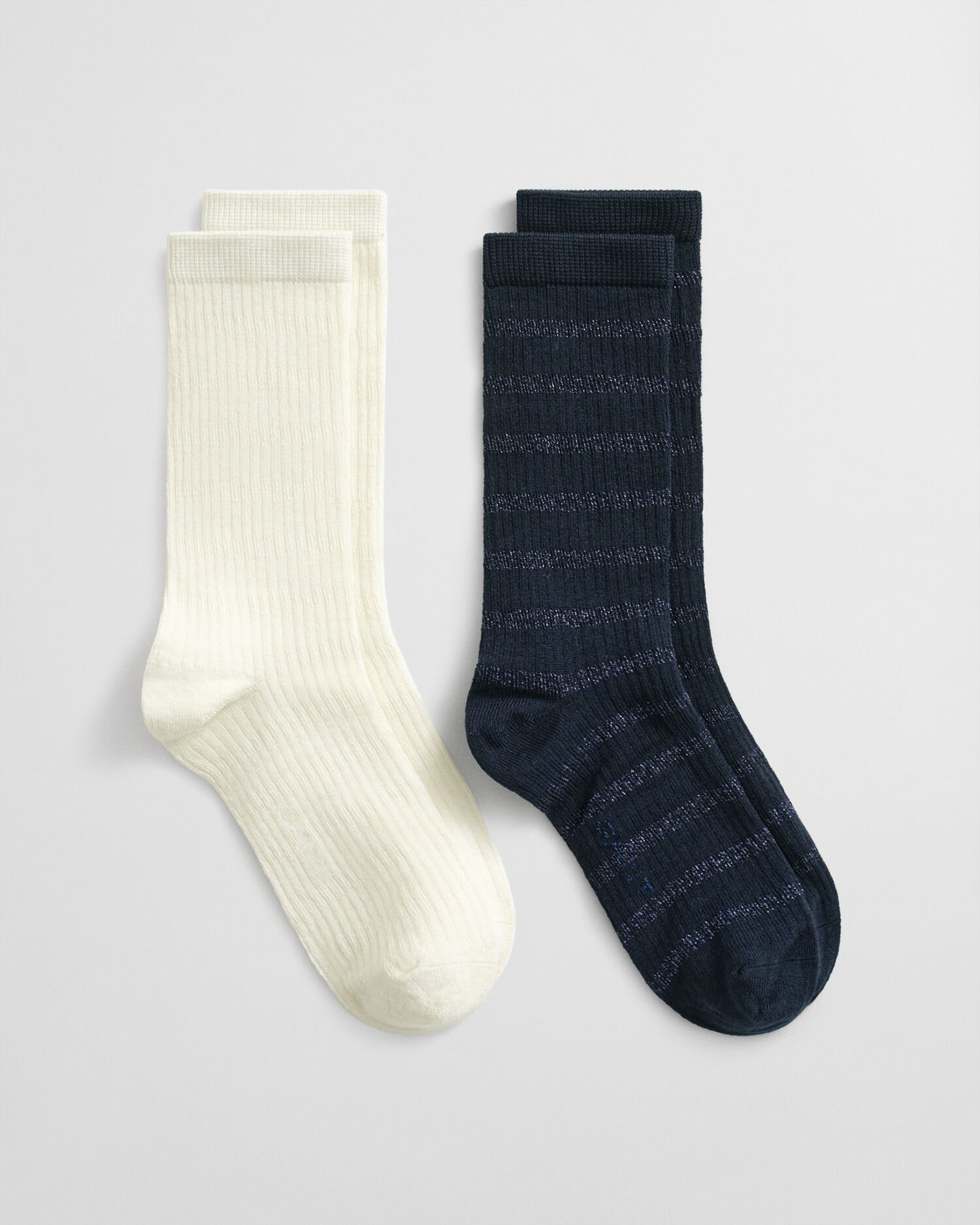 Coffret cadeau de 2 paires de chaussettes à rayures métallisées