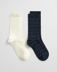 Coffret cadeau de 2 paires de chaussettes à rayures métallisées