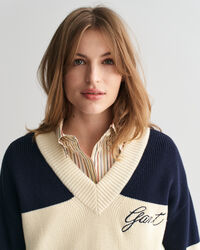 Pull col V en coton GANT Varsity
