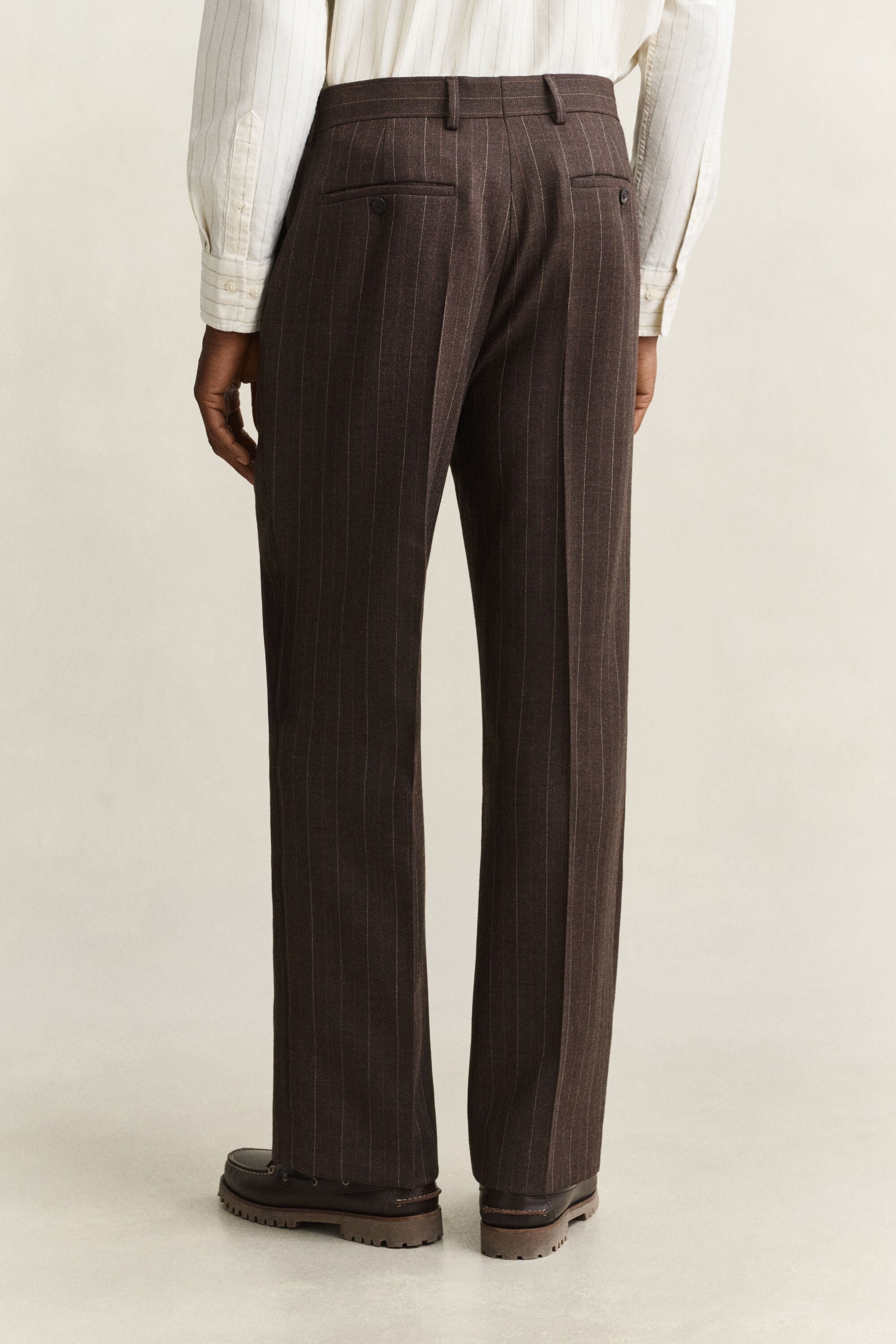 Pantalon de costume à rayures tennis en laine