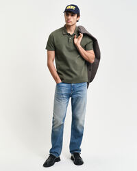 Polo à texture gaufrée