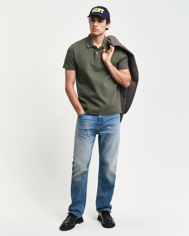 Polo à texture gaufrée