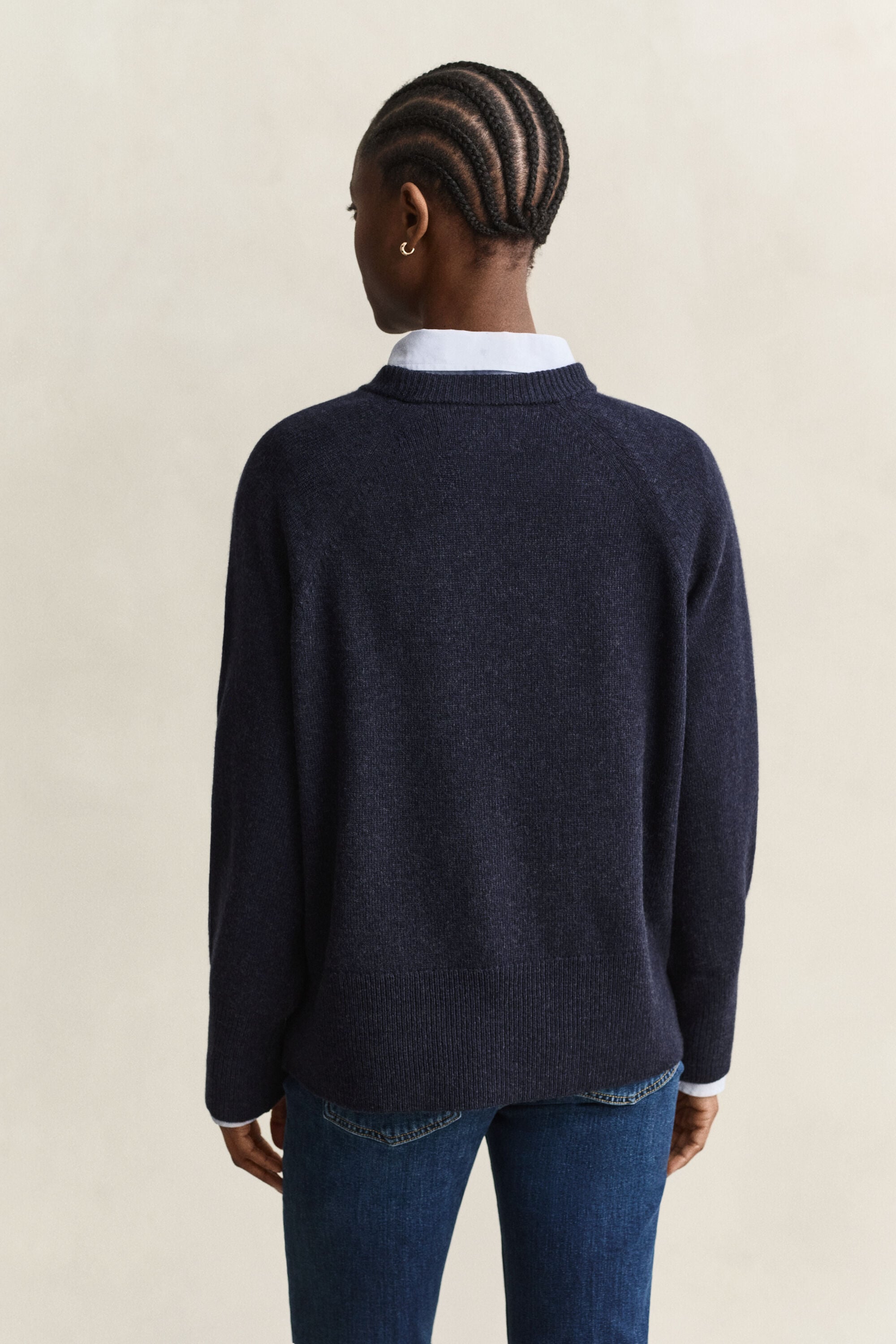 Pull col rond en laine et cachemire