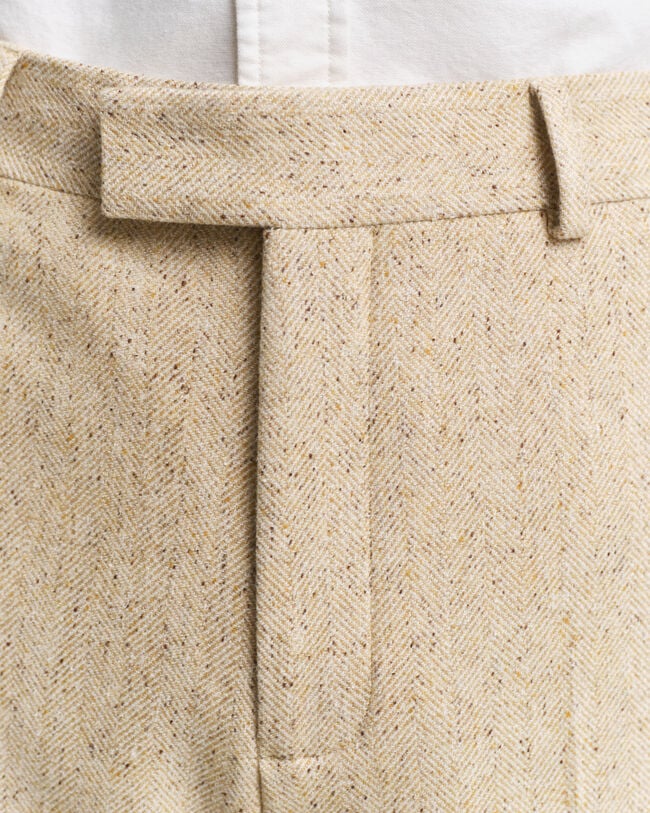 Pantalon de costume coupe décontractée à chevrons effet moucheté