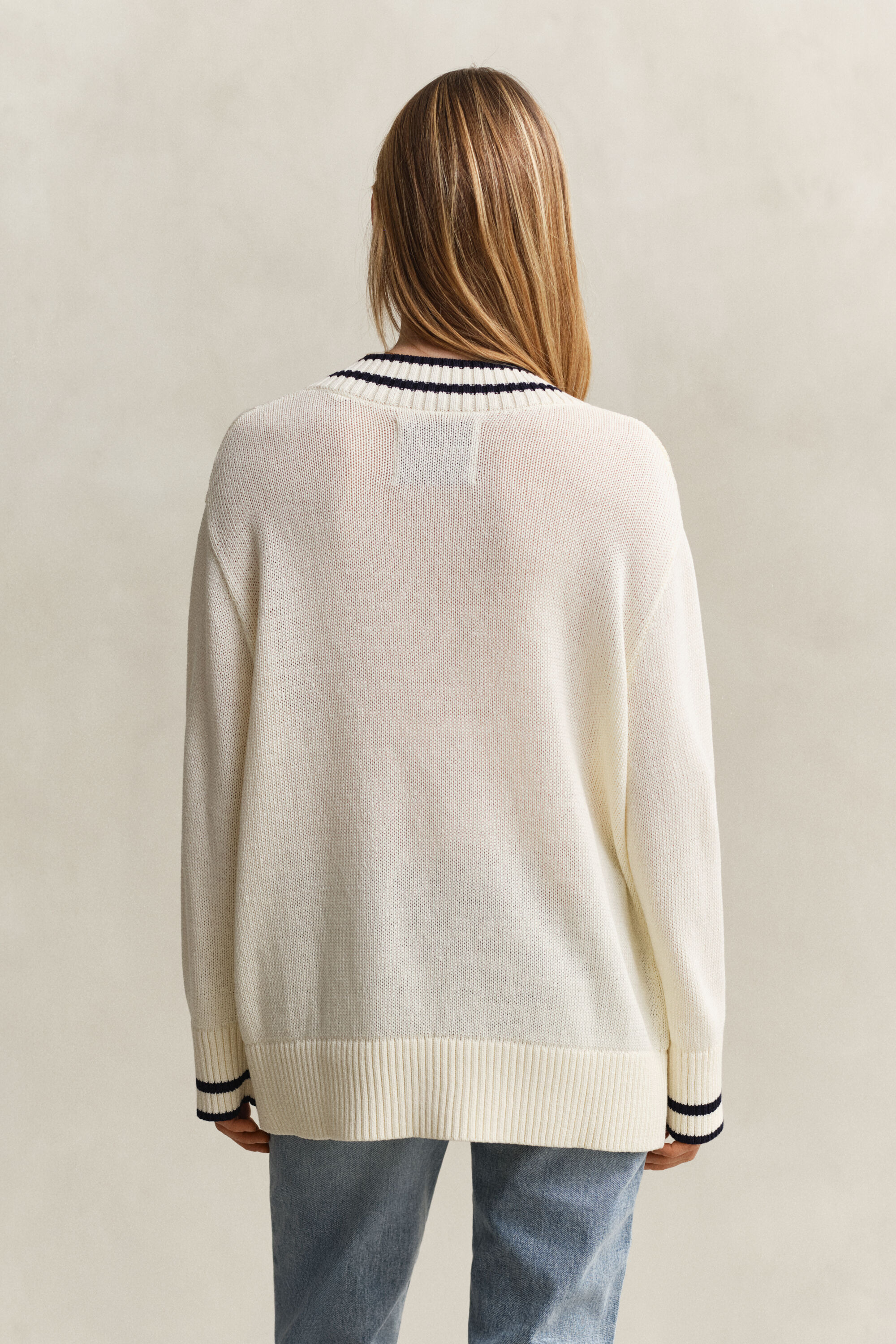 Pull col V en coton