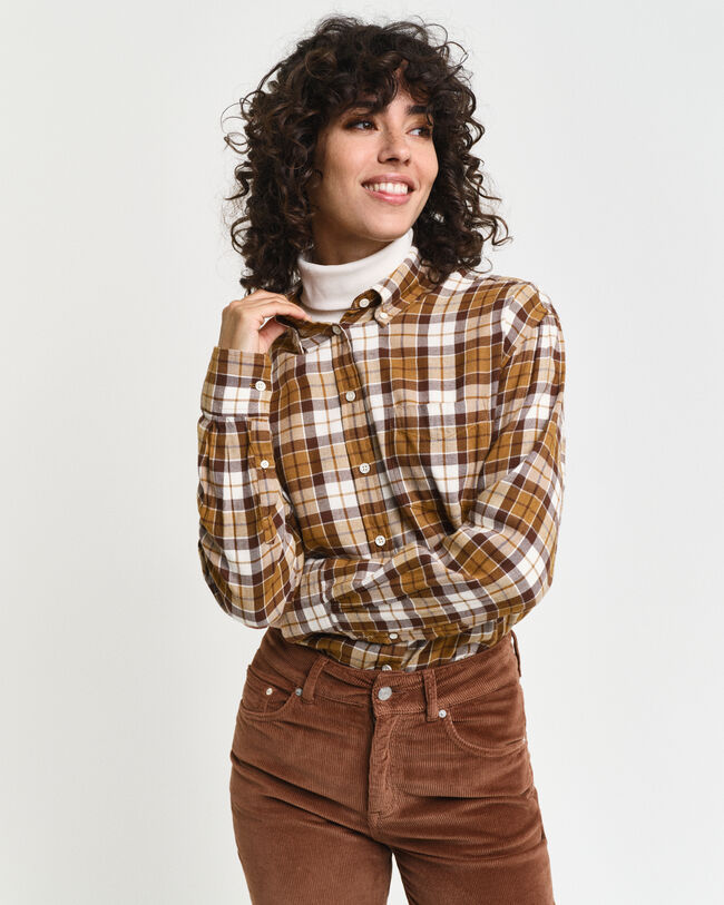 Chemise relaxed fit en flanelle à carreaux