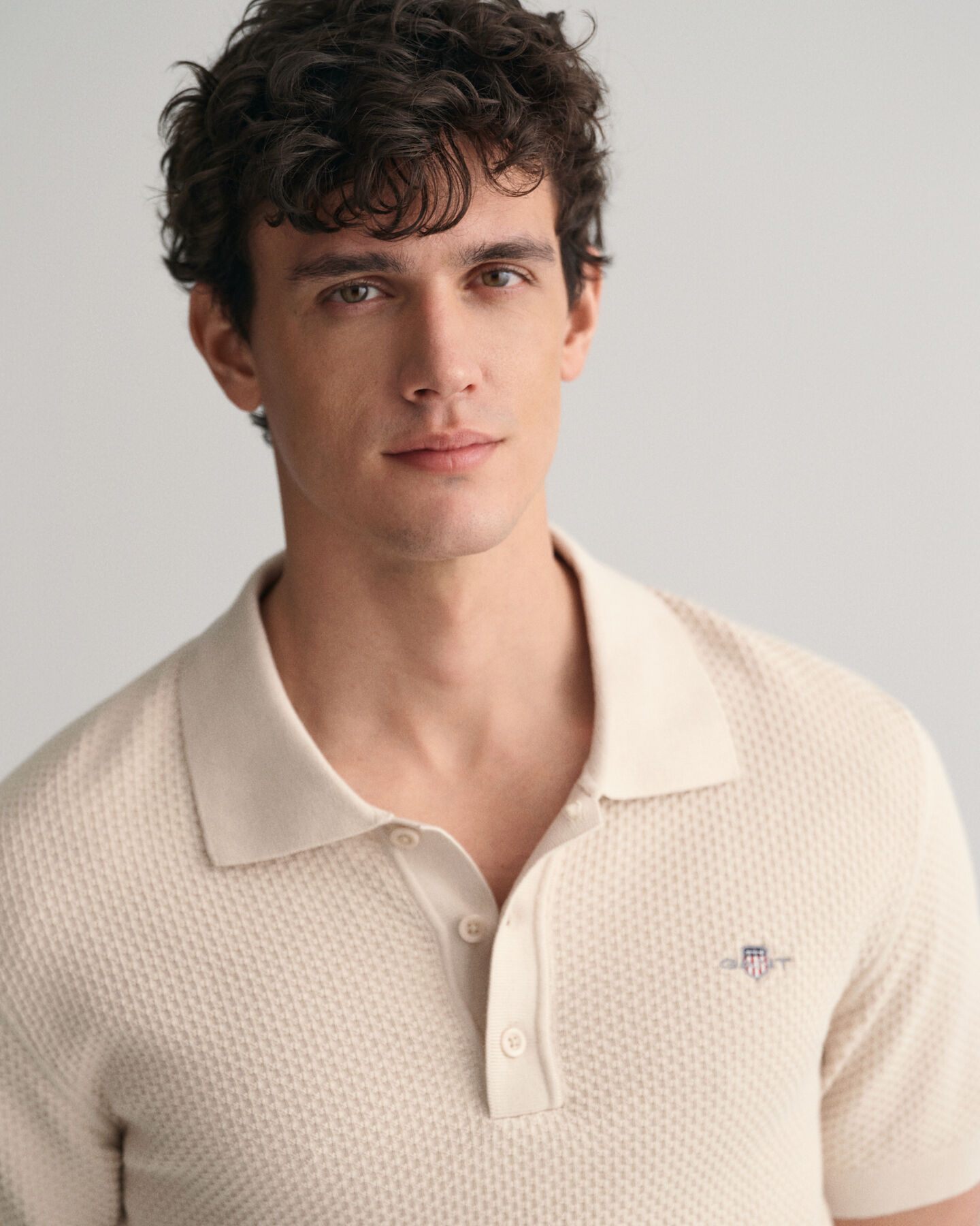 Pull fa&ccedil;on polo en coton Structured