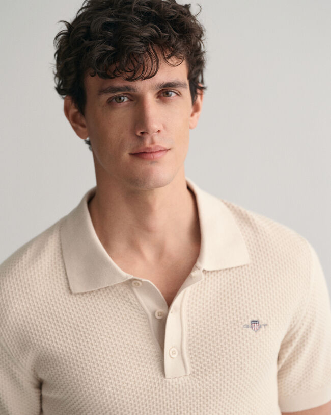 Pull fa&ccedil;on polo en coton Structured