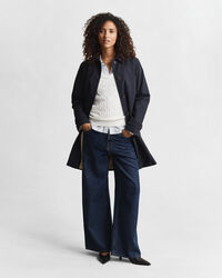 Pull col V en maille de coton stretch à torsades