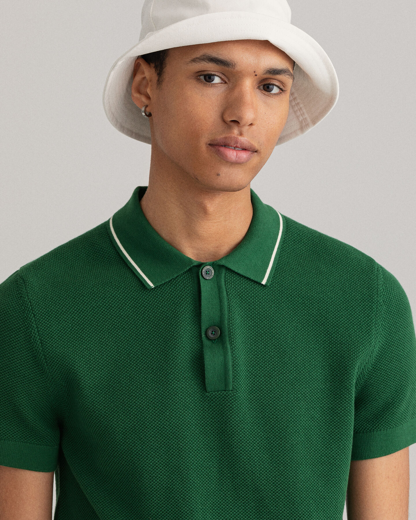 Polo en coton piqu&eacute; Texture