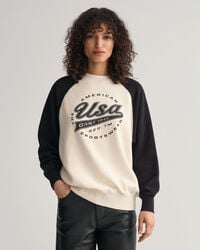 Sweat-shirt ultra-ample en colour-block Logo