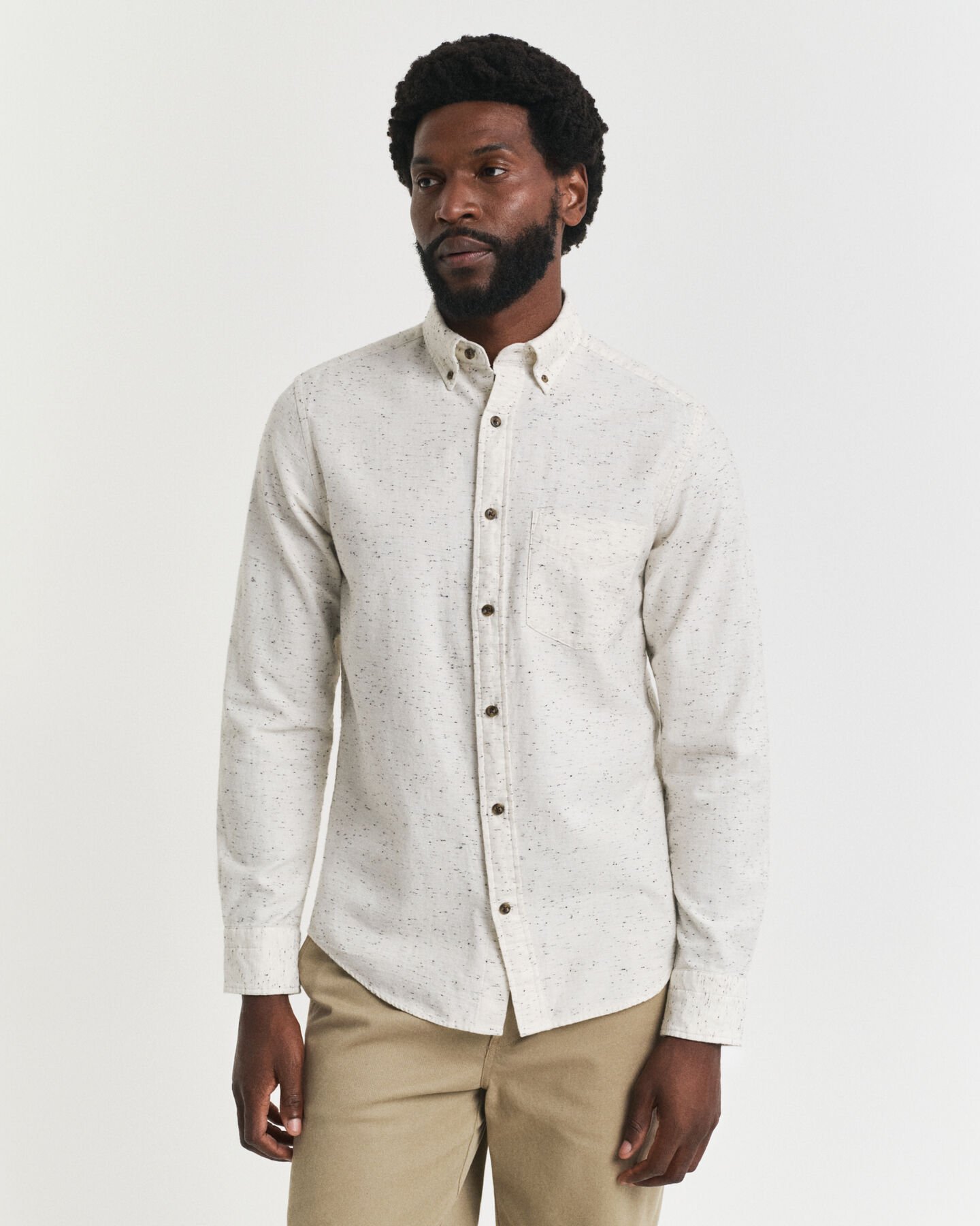 Chemise coupe regular en flanelle mouchetée