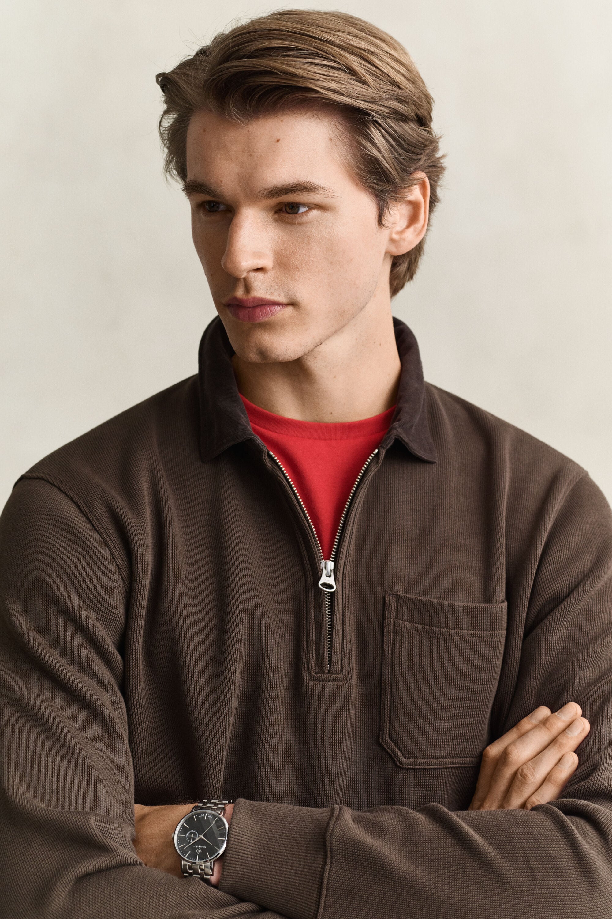 Polo Rugger à demi-zip