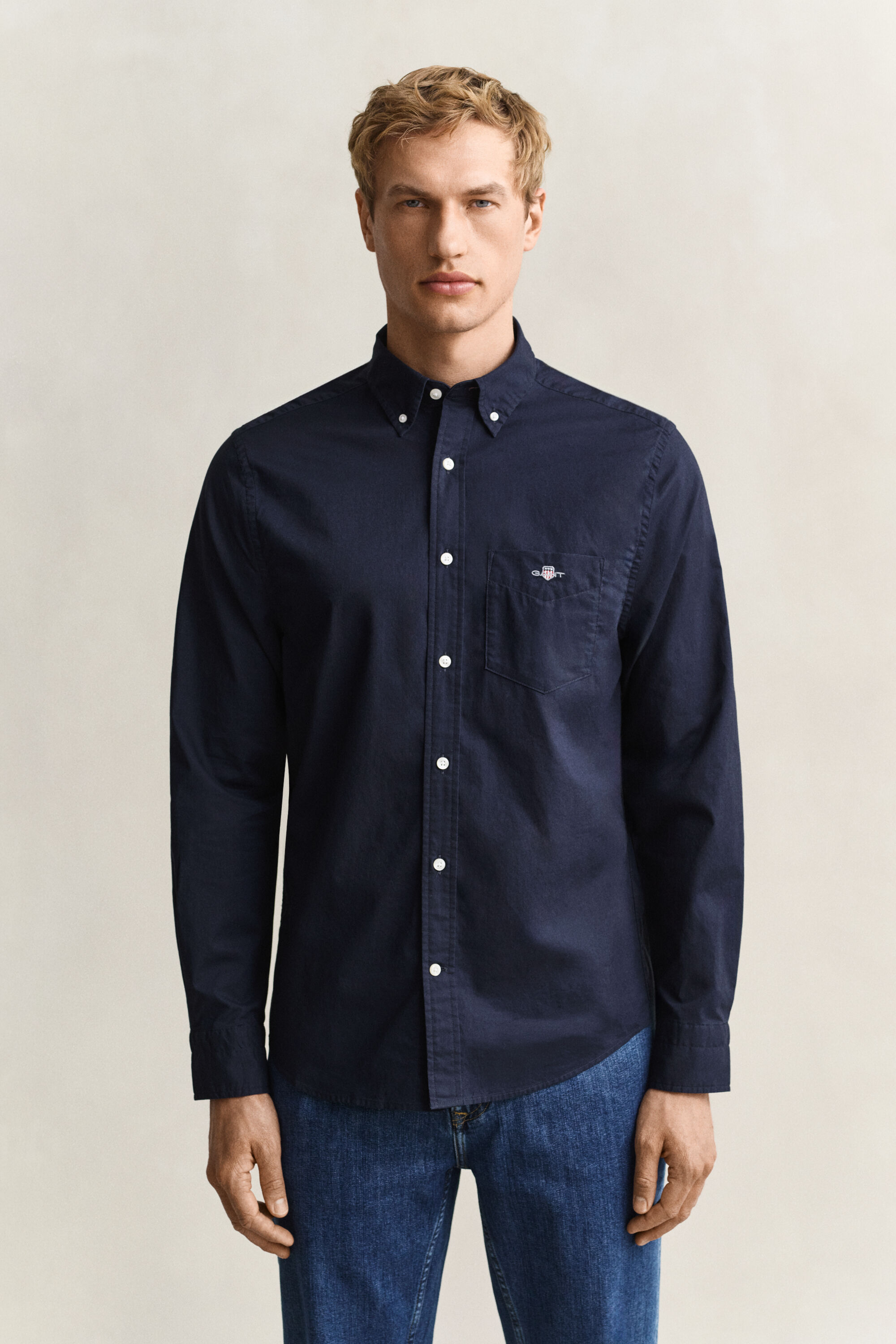 Chemise regular classique en popeline