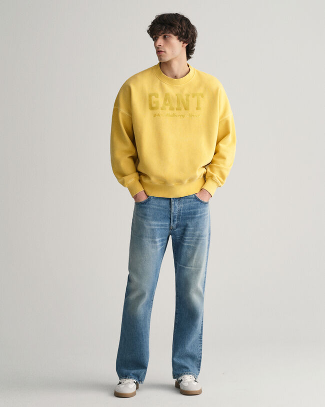 Sweat-shirt ras du cou &agrave; d&eacute;lavage vintage