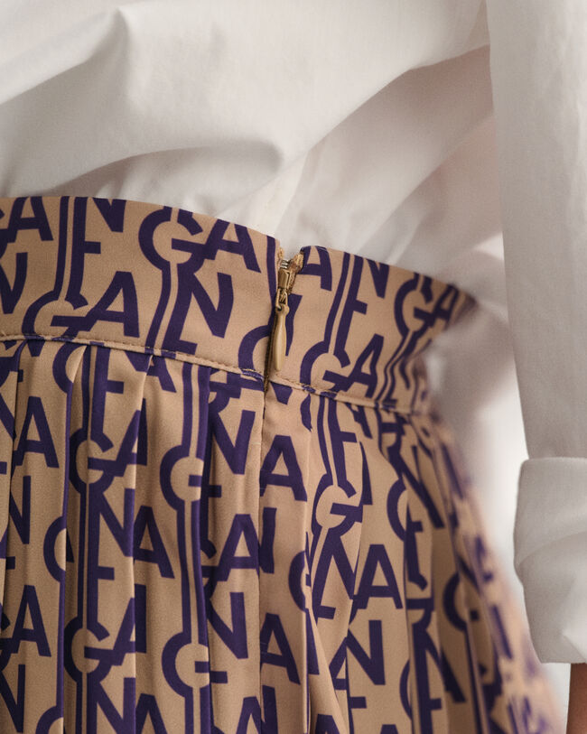 Jupe pliss&eacute;e &agrave; imprim&eacute; Monogram