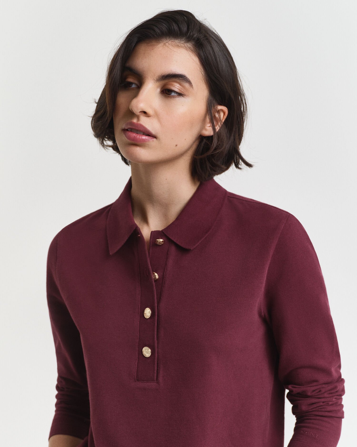 Polo en coton piqué à manches longues