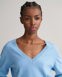 Pull col V en coton léger