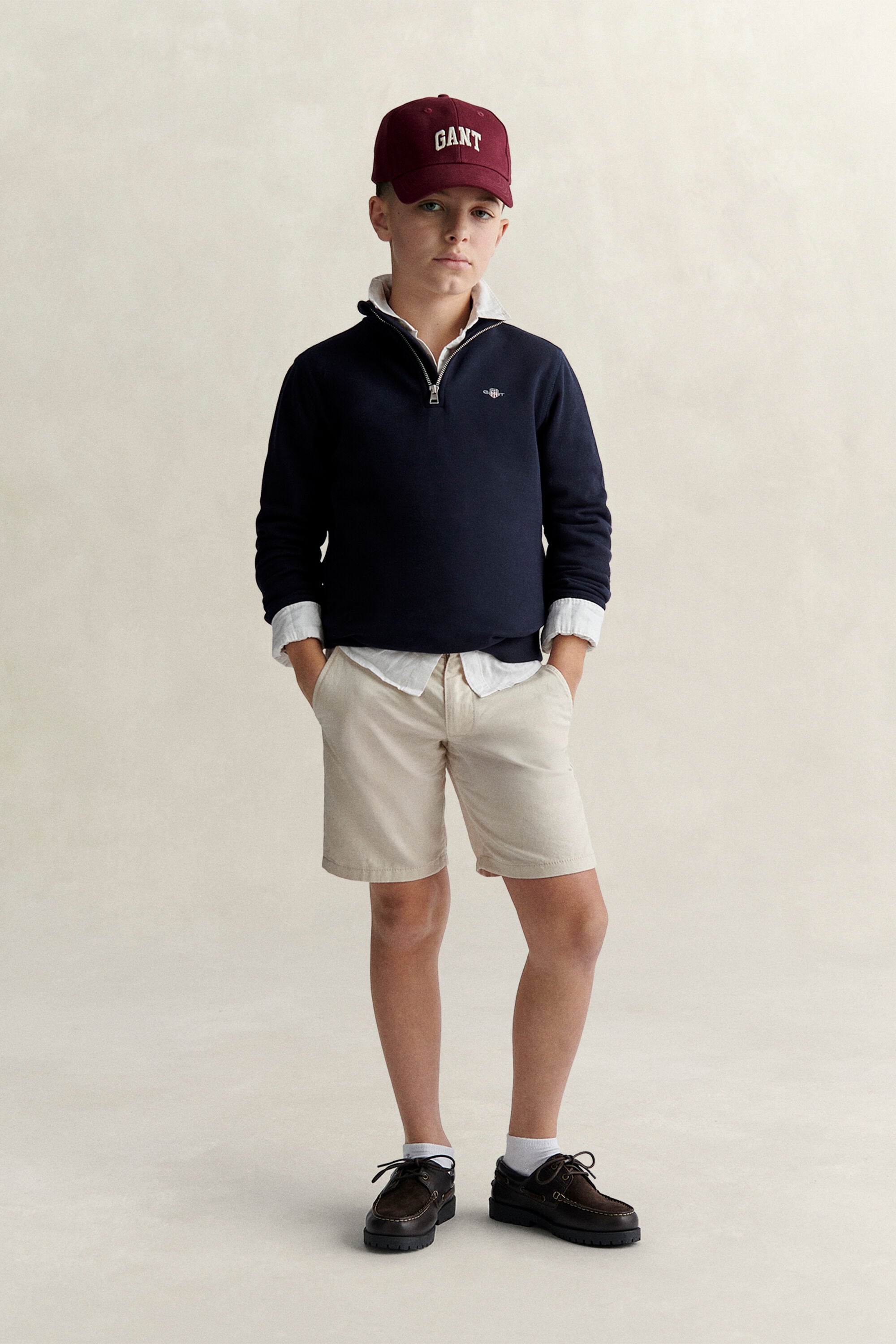 Sweat-shirt à demi-zip avec écusson Ado Garçon