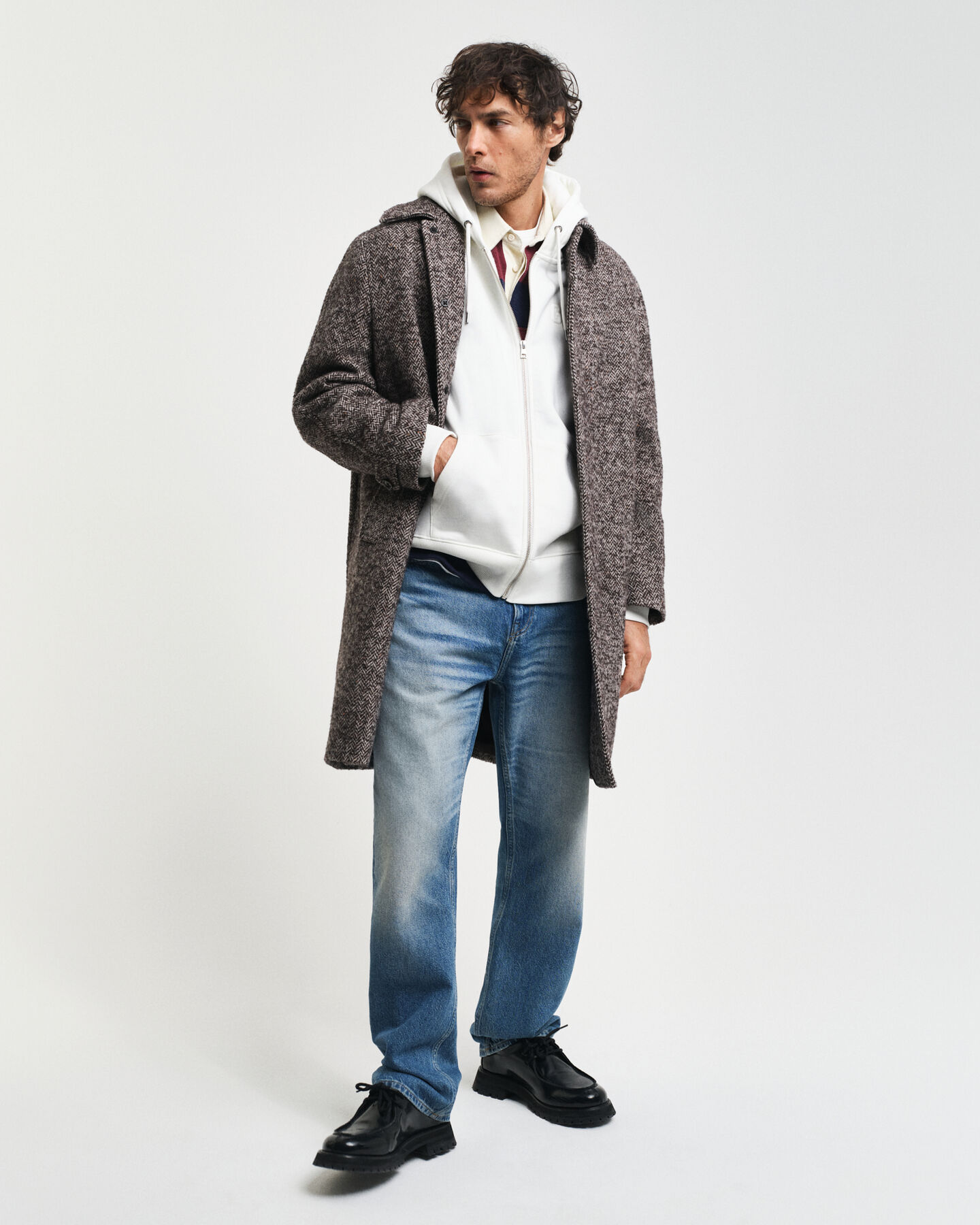 Sweat &agrave; capuche zipp&eacute; Embossed