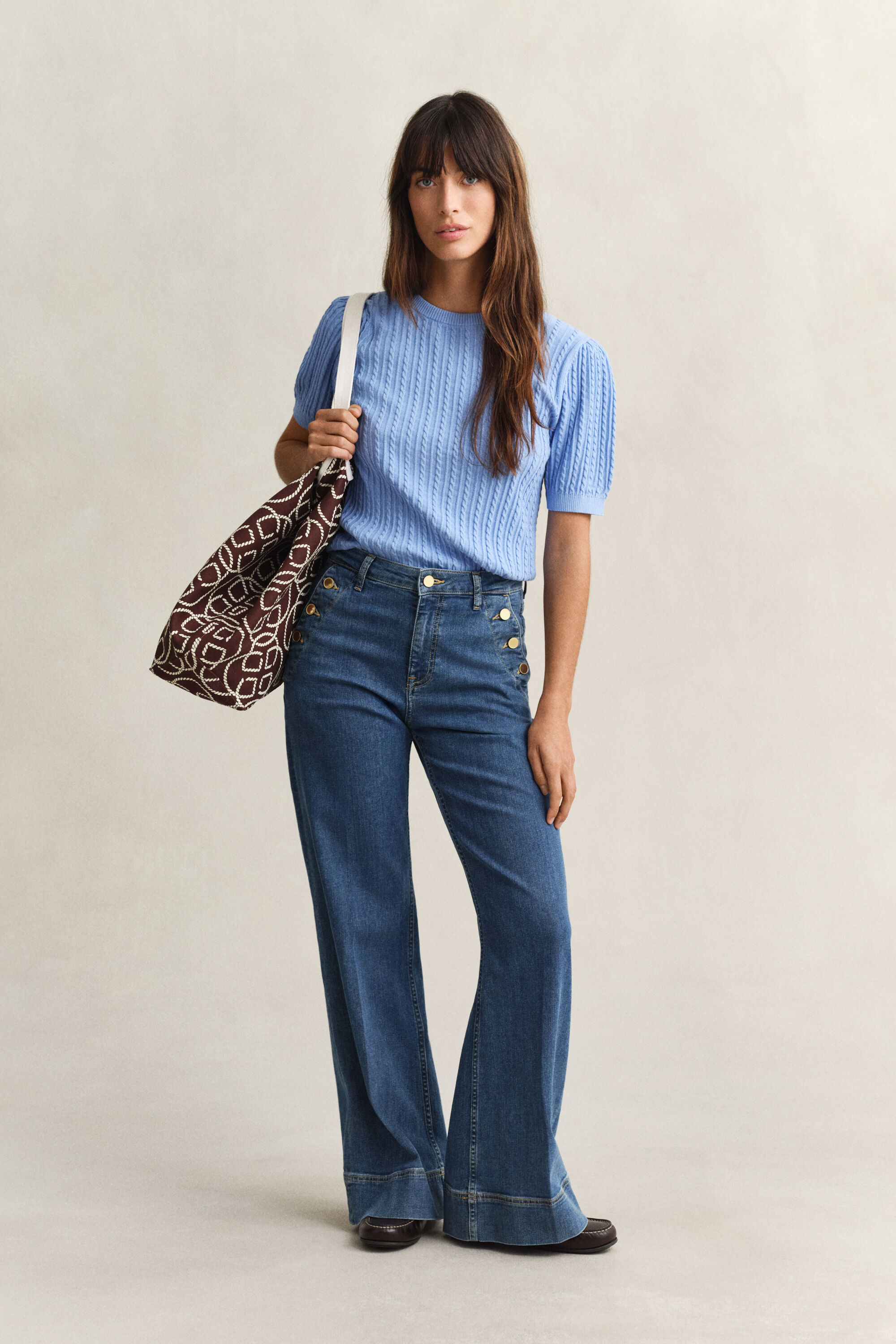 Pull à manches courtes en coton