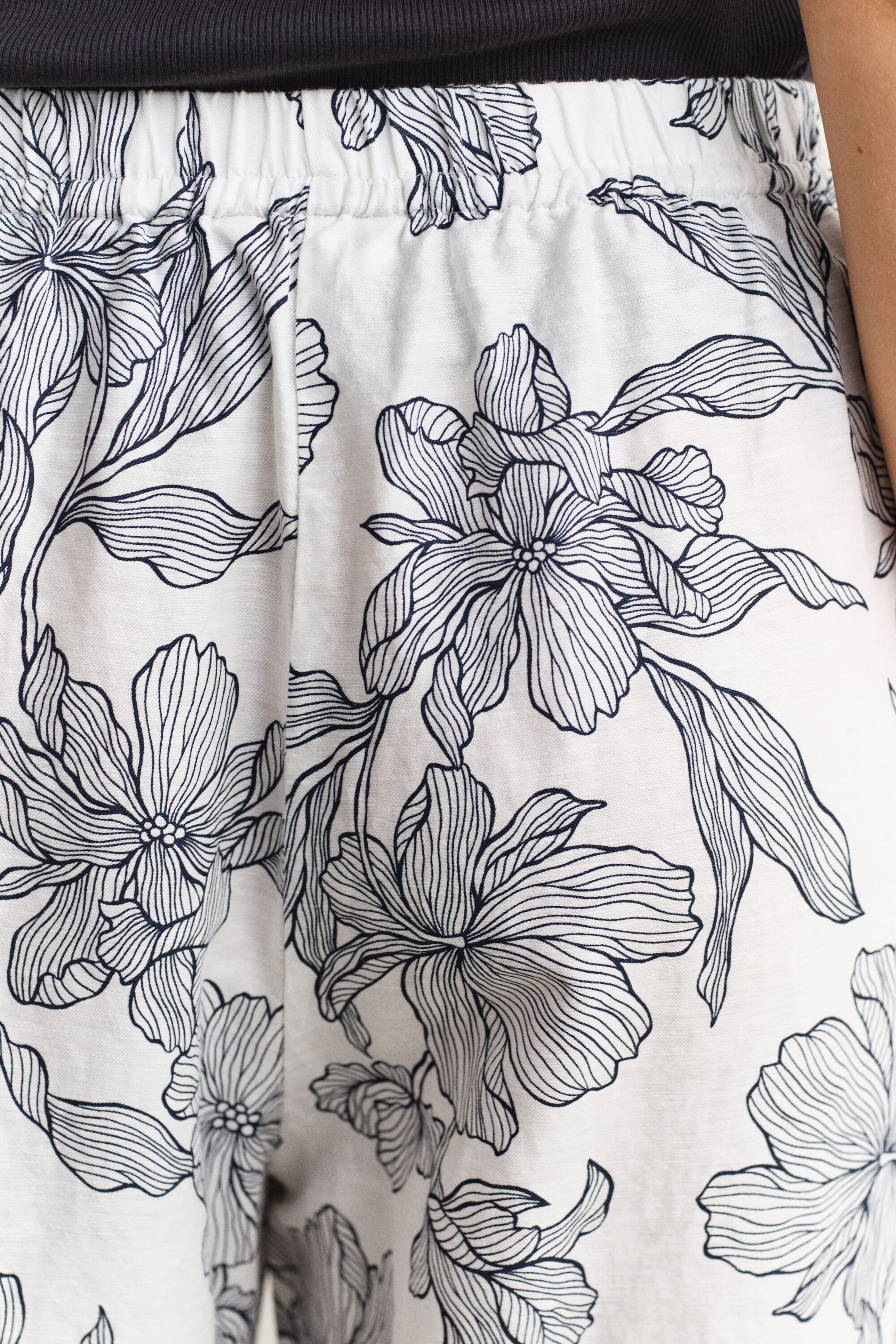 Pantalon en lin floral