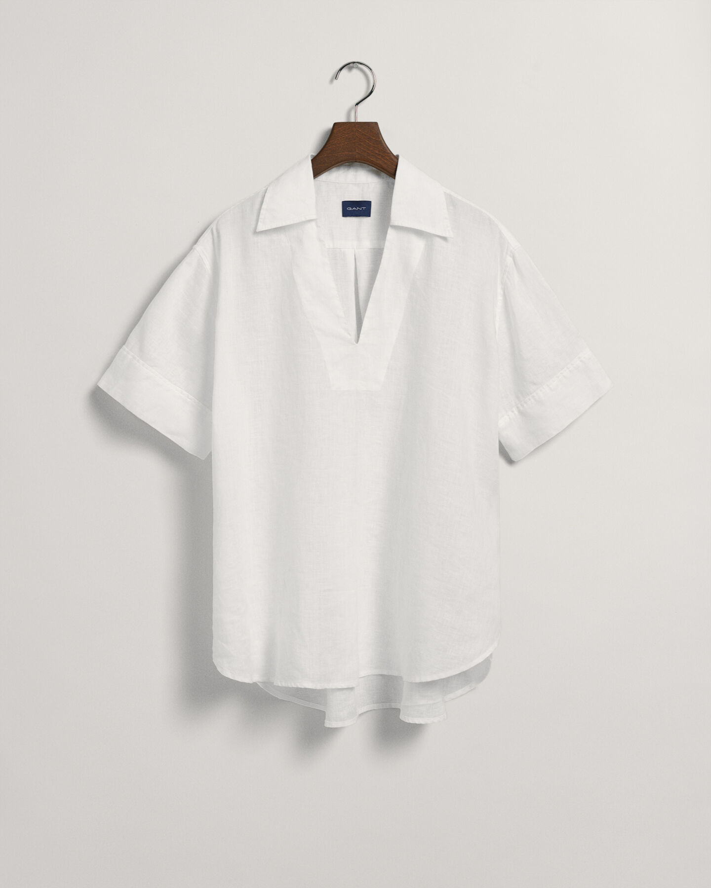 Chemisier en lin &agrave; manches courtes Popover