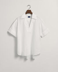 Chemisier en lin &agrave; manches courtes Popover