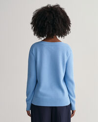 Pull col bateau en coton Textured