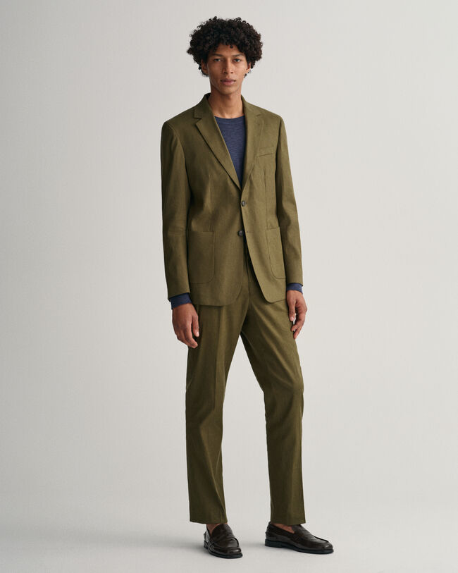 Veste blazer de costume en coton et lin