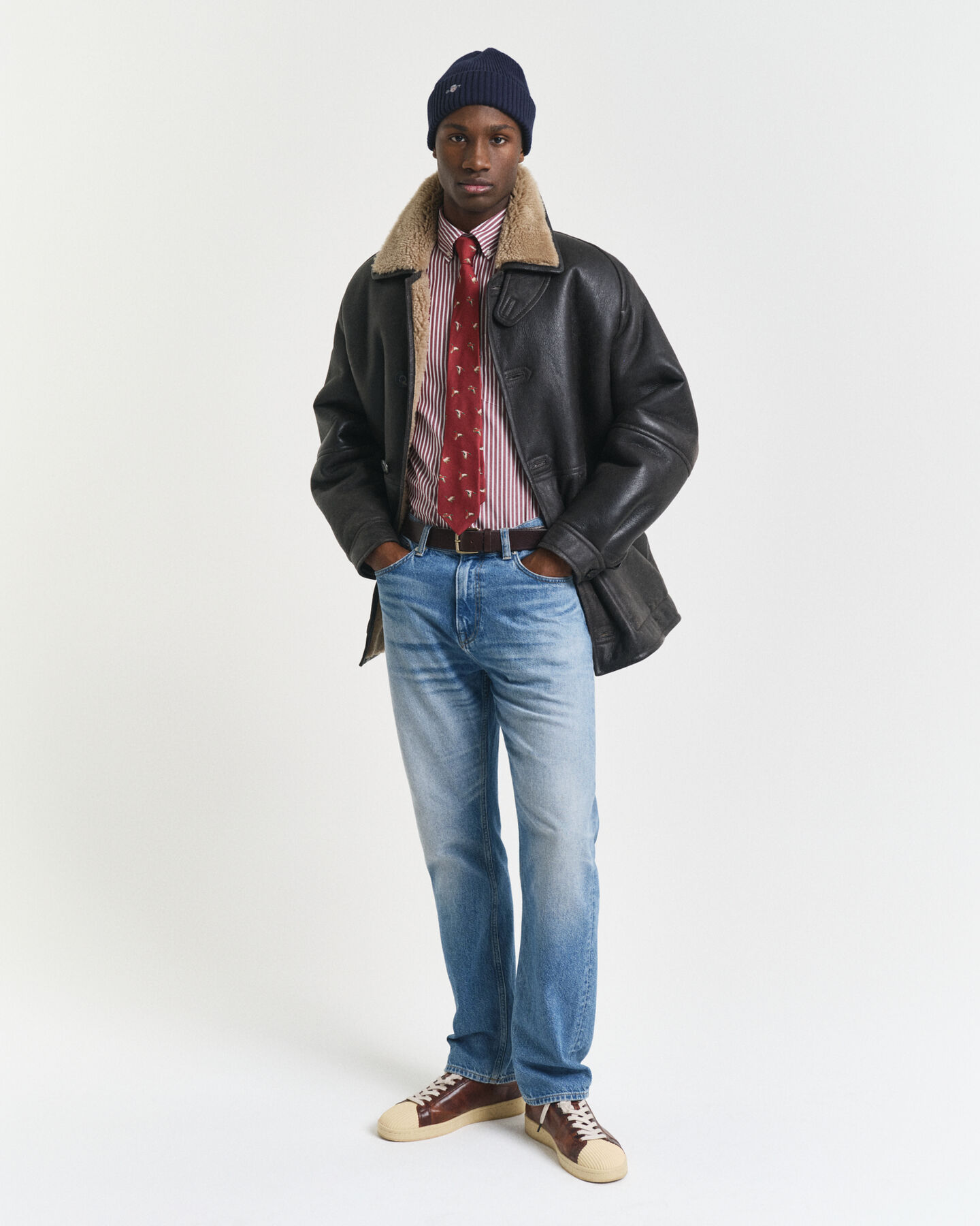 Chemise coupe regular en popeline à rayures classique