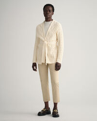 Cardigan portefeuille à torsades